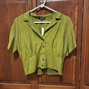 Madewell drapey top olive green